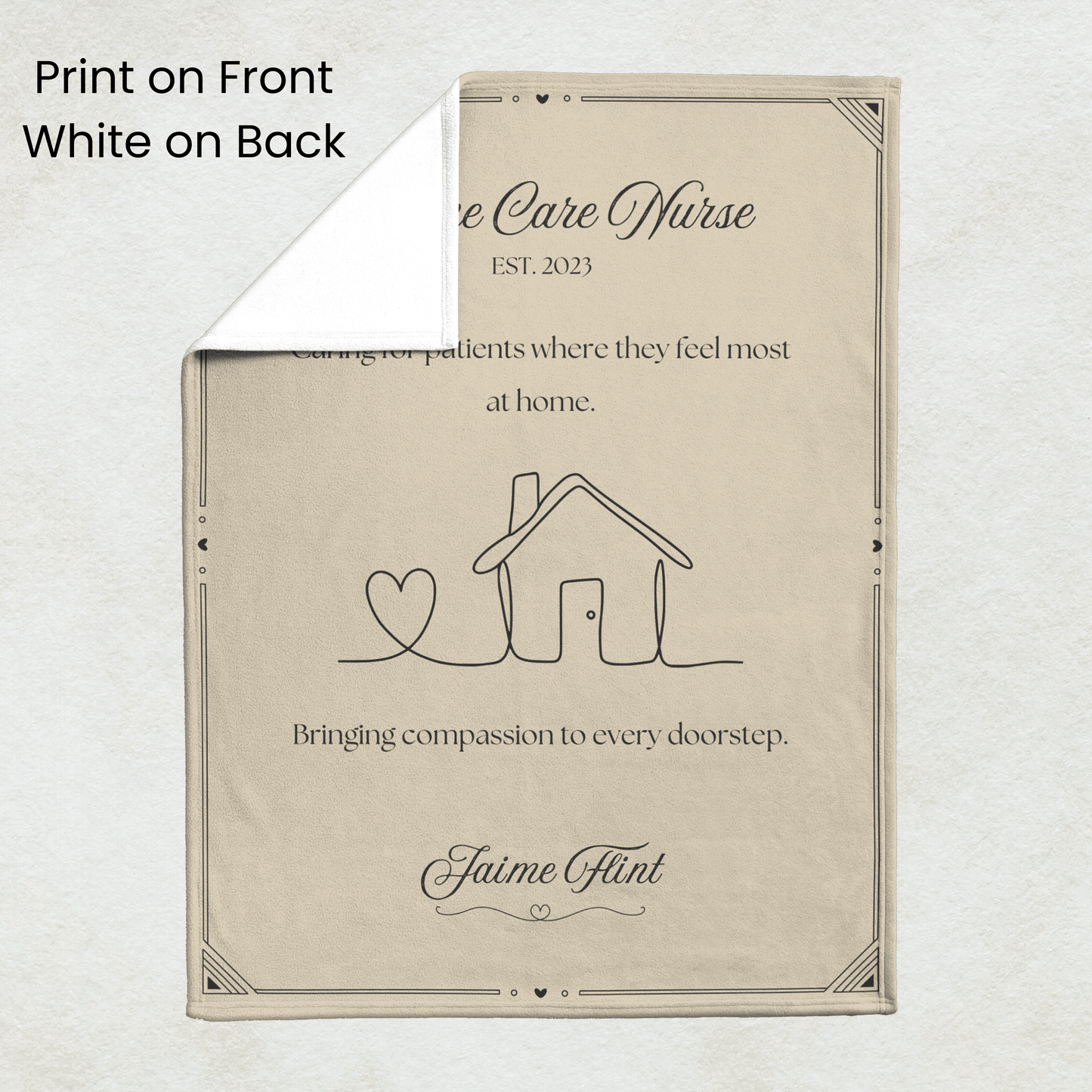 Home Care Nurse Blanket – Personalized Gift for Home Health Nurses (Soft Fleece)