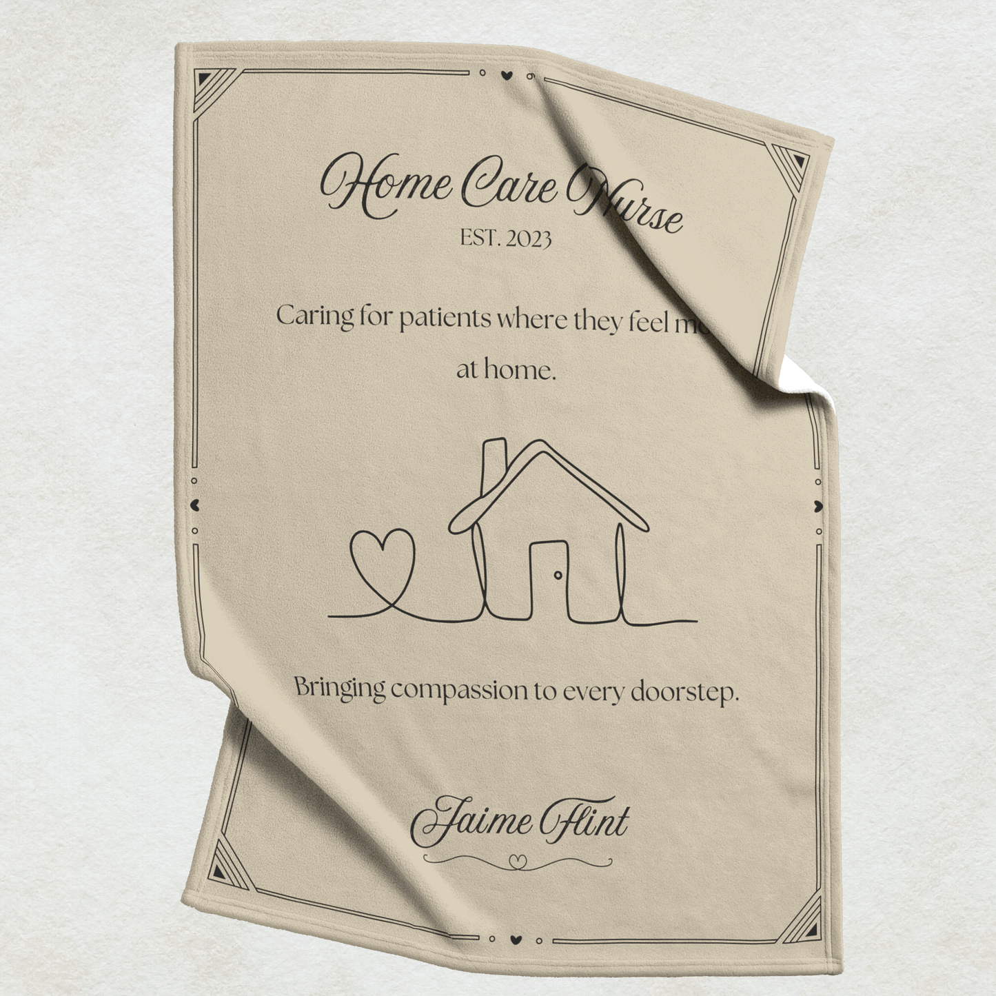 Home Care Nurse Blanket – Personalized Gift for Home Health Nurses (Soft Fleece)