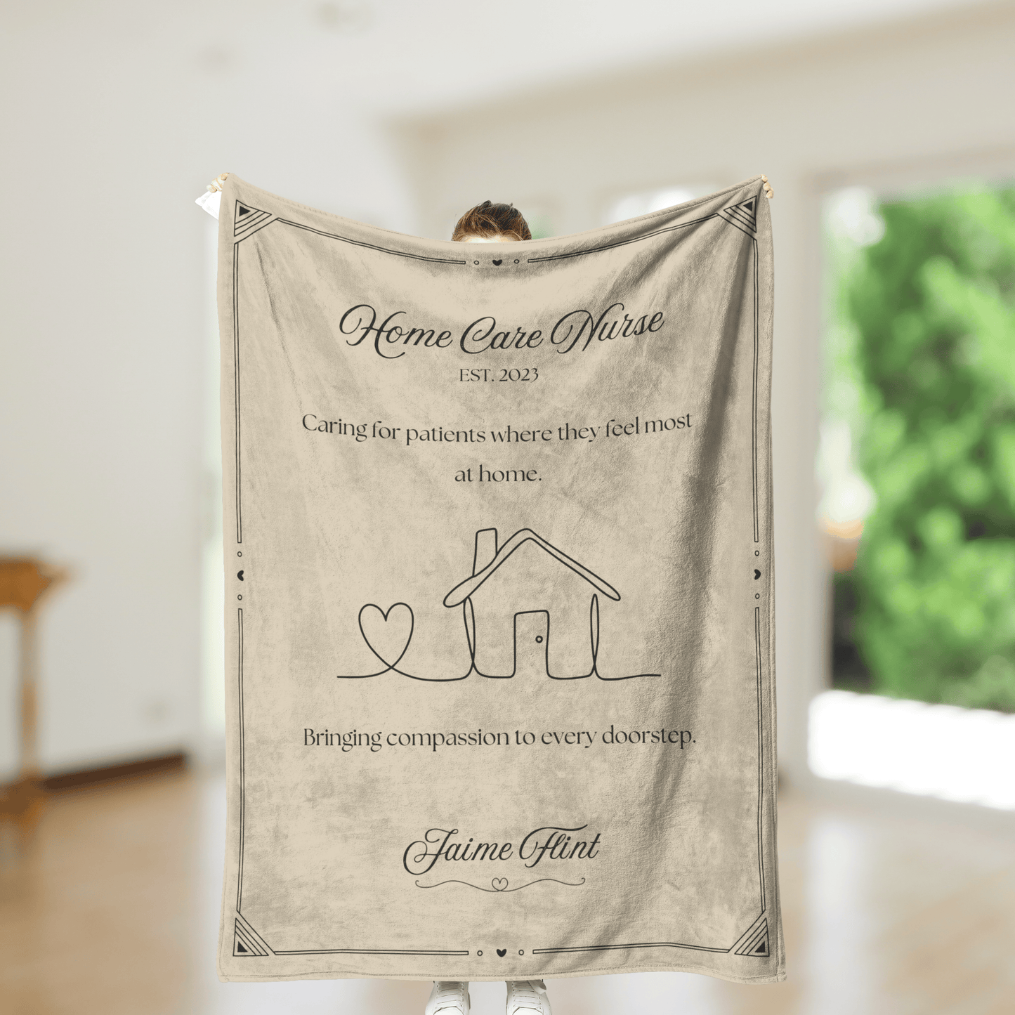 Home Care Nurse Blanket – Personalized Gift for Home Health Nurses (Soft Fleece)
