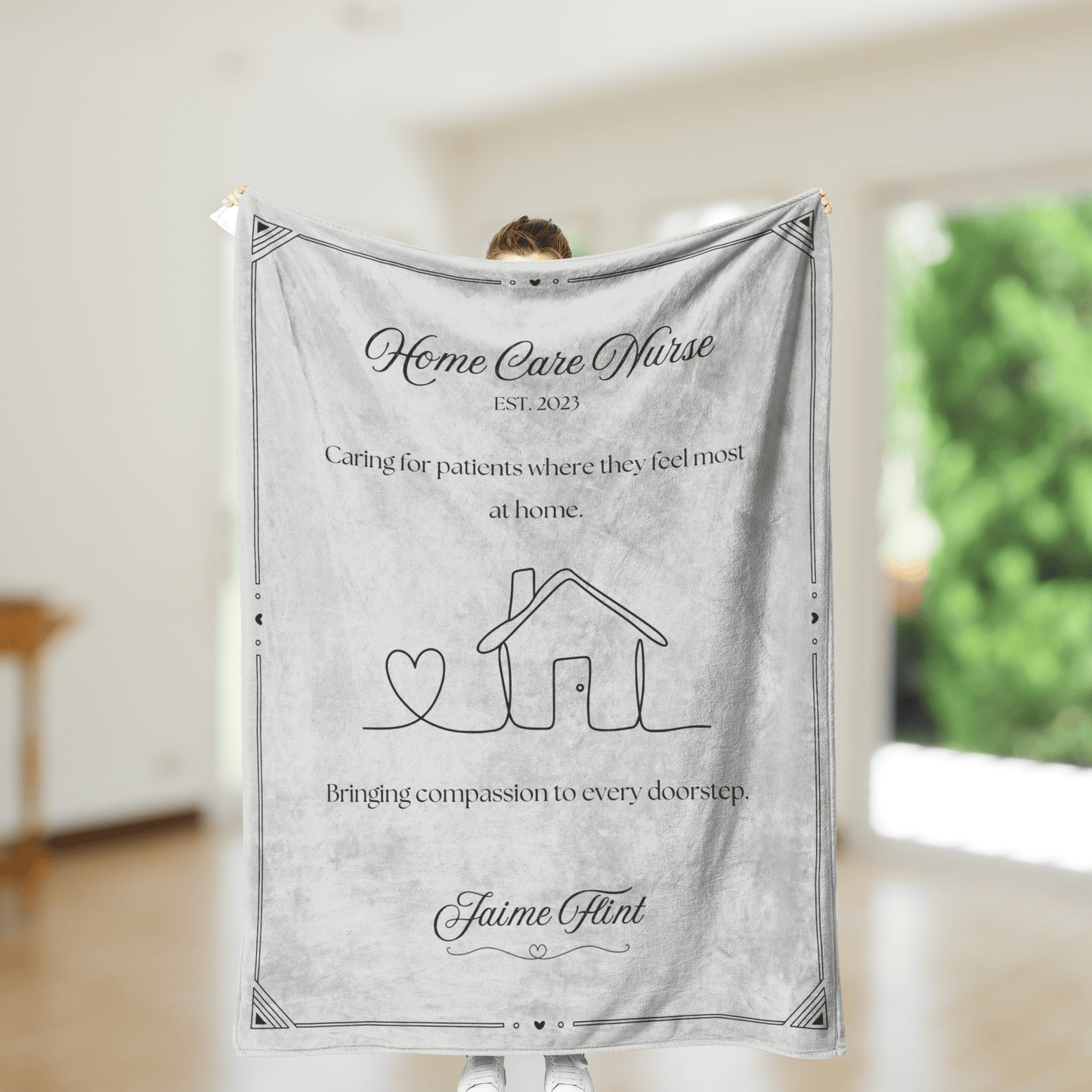 Home Care Nurse Blanket – Personalized Gift for Home Health Nurses (Soft Fleece)
