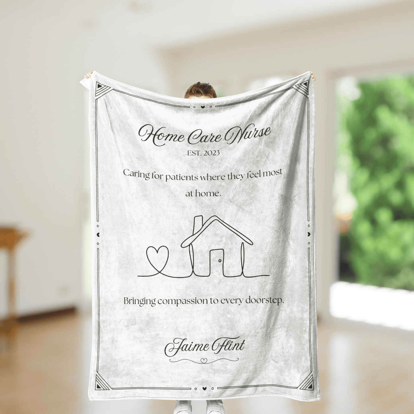 Home Care Nurse Blanket – Personalized Gift for Home Health Nurses (Soft Fleece)
