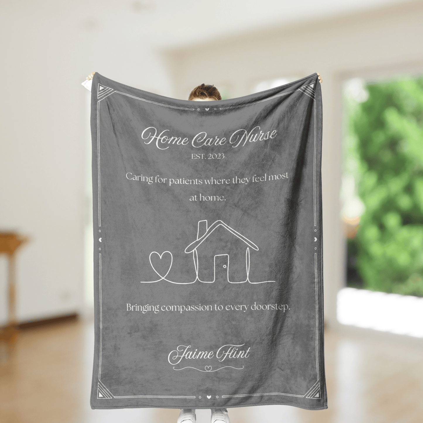 Home Care Nurse Blanket – Personalized Gift for Home Health Nurses (Soft Fleece)