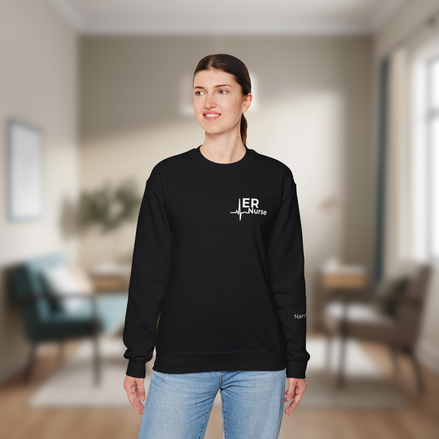 Personalized Unisex ER Nurse Crewneck Sweatshirt | Emergency Room Nurse Gift | Custom Name