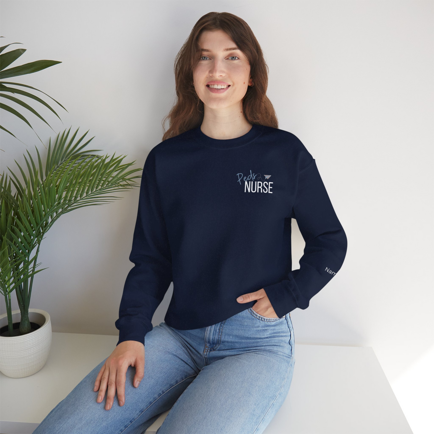 Personalized Unisex Nurse Crewneck Sweatshirt | Peds Nurse Gift | Custom Name
