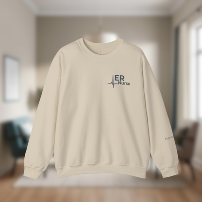 Personalized Unisex ER Nurse Crewneck Sweatshirt | Emergency Room Nurse Gift | Custom Name